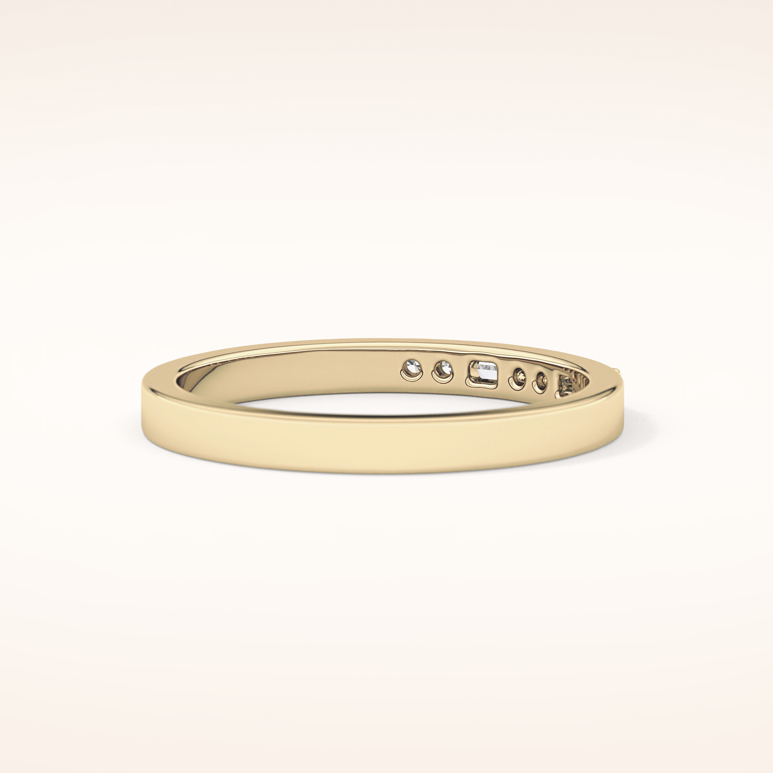 0.31 TCW Round & Baguette Shaped Moissanite Alternate Setting Wedding Band