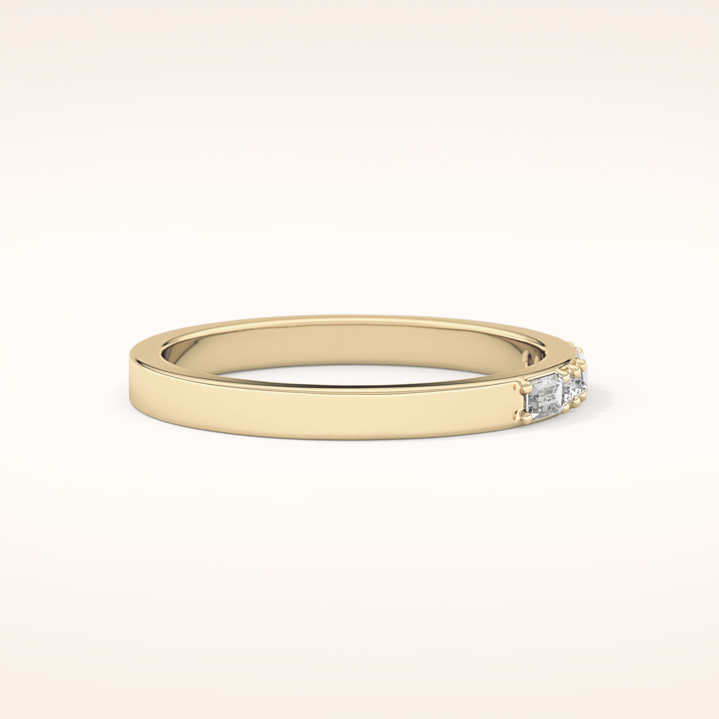 0.31 TCW Round & Baguette Shaped Moissanite Alternate Setting Wedding Band