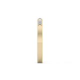 Alternate Setting Wedding Band with 0.31 TCW Round and Baguette Cut Moissanite – Yellow, White, or Rose Gold