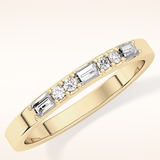 0.31 TCW Round & Baguette Shaped Moissanite Alternate Setting Wedding Band