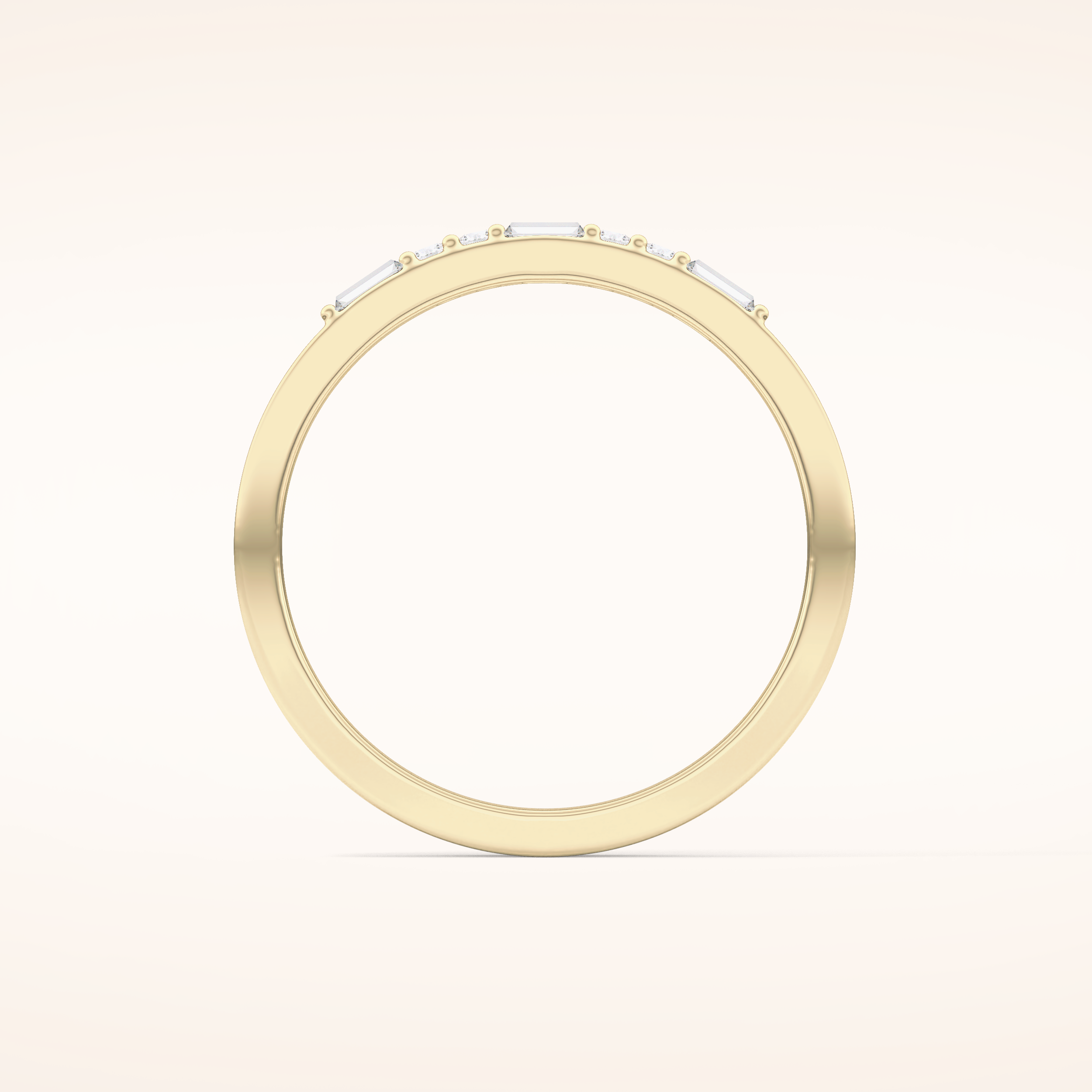 0.31 TCW Round & Baguette Shaped Moissanite Alternate Setting Wedding Band