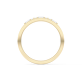 Alternate Setting Wedding Band with 0.31 TCW Round and Baguette Cut Moissanite – Yellow, White, or Rose Gold