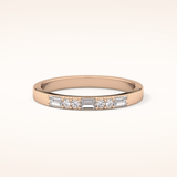 0.31 TCW Round & Baguette Shaped Moissanite Alternate Setting Wedding Band