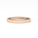Alternate Setting Wedding Band with 0.31 TCW Round and Baguette Cut Moissanite – Yellow, White, or Rose Gold