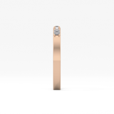 Alternate Setting Wedding Band with 0.31 TCW Round and Baguette Cut Moissanite – Yellow, White, or Rose Gold