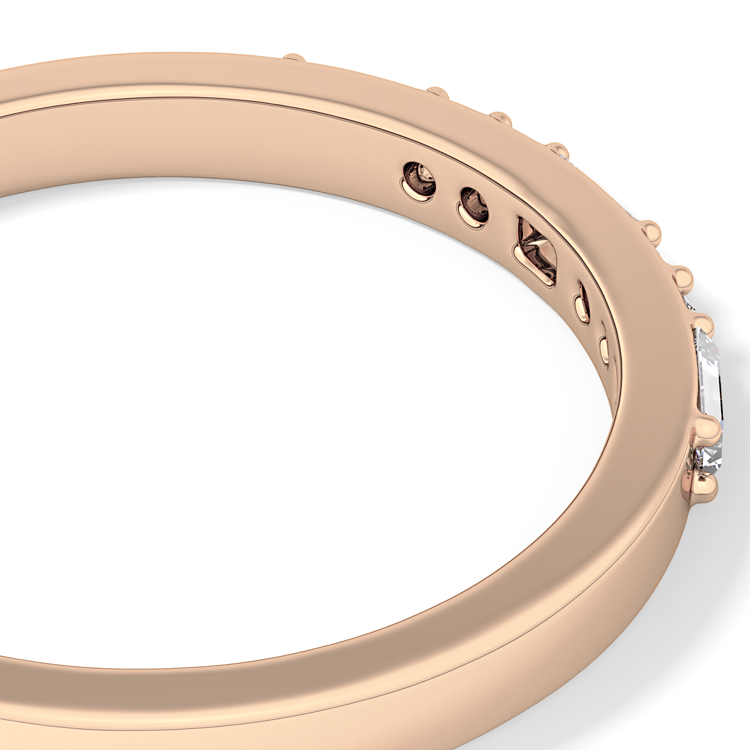 Half Eternity Wedding Band with 0.6 TCW Round Cut Moissanite – Yellow, White, or Rose Gold 11