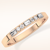 0.31 TCW Round & Baguette Shaped Moissanite Alternate Setting Wedding Band