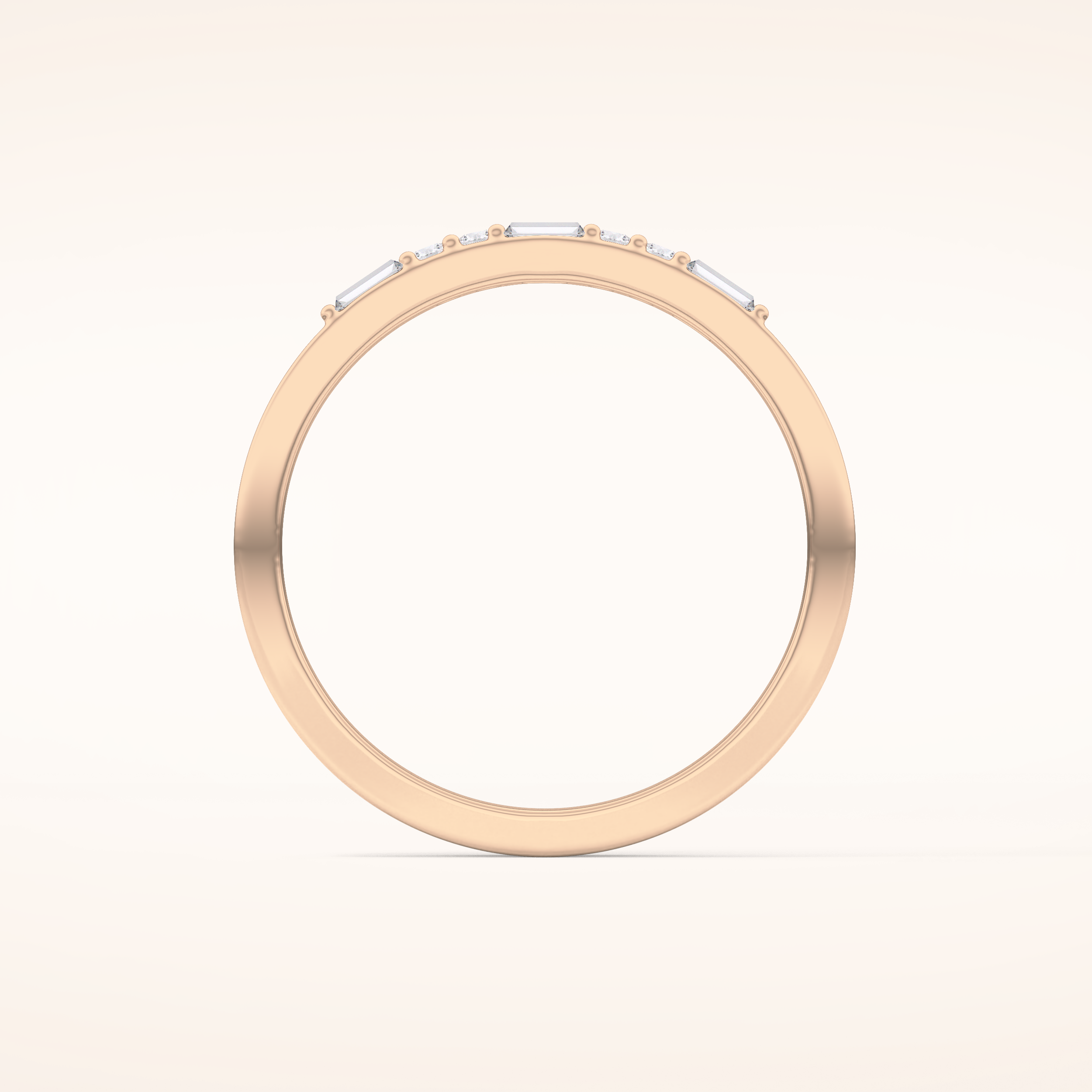 0.31 TCW Round & Baguette Shaped Moissanite Alternate Setting Wedding Band