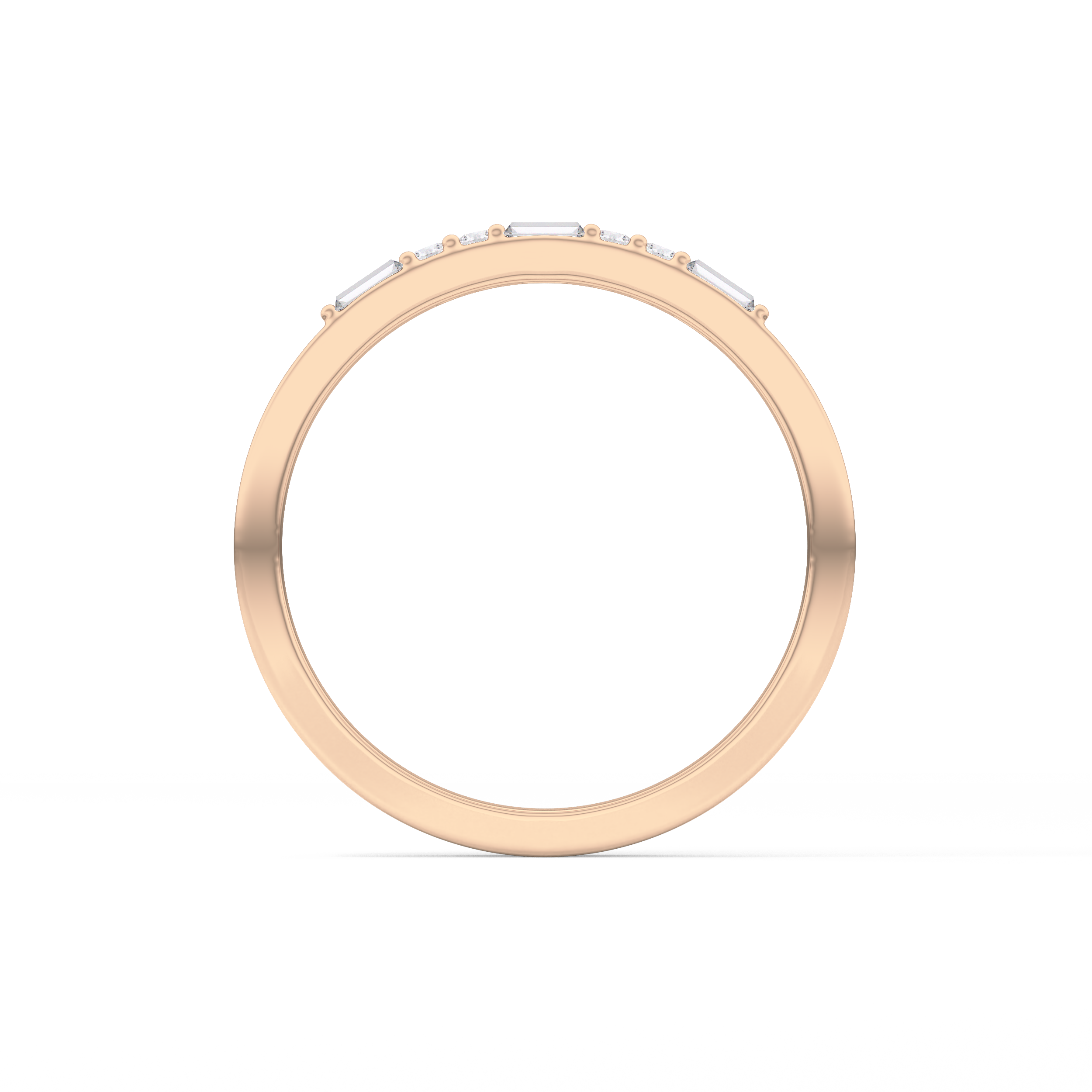 Half Eternity Wedding Band with 0.6 TCW Round Cut Moissanite – Yellow, White, or Rose Gold 10