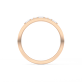 Alternate Setting Wedding Band with 0.31 TCW Round and Baguette Cut Moissanite – Yellow, White, or Rose Gold