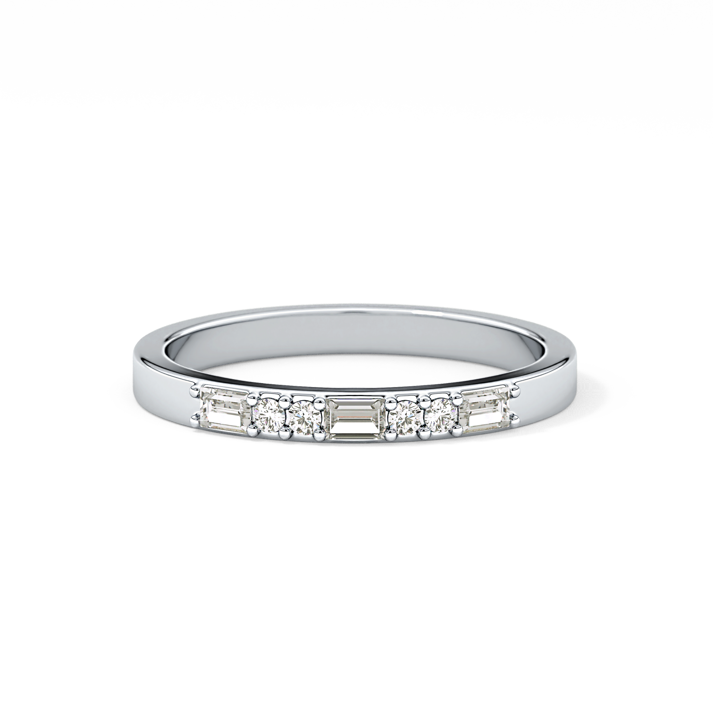 Half Eternity Wedding Band with 0.6 TCW Round Cut Moissanite – Yellow, White, or Rose Gold 1