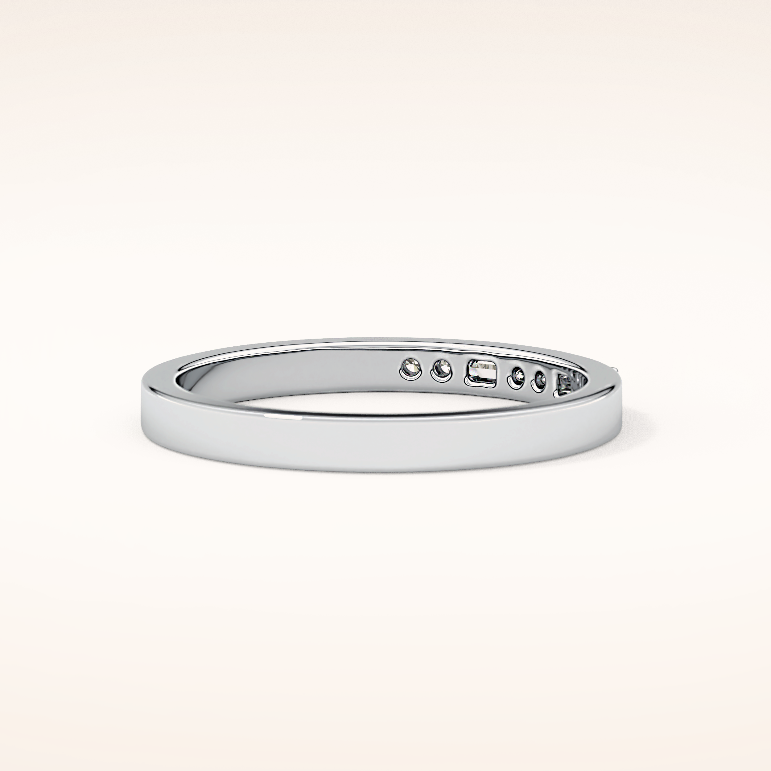 0.31 TCW Round & Baguette Shaped Moissanite Alternate Setting Wedding Band