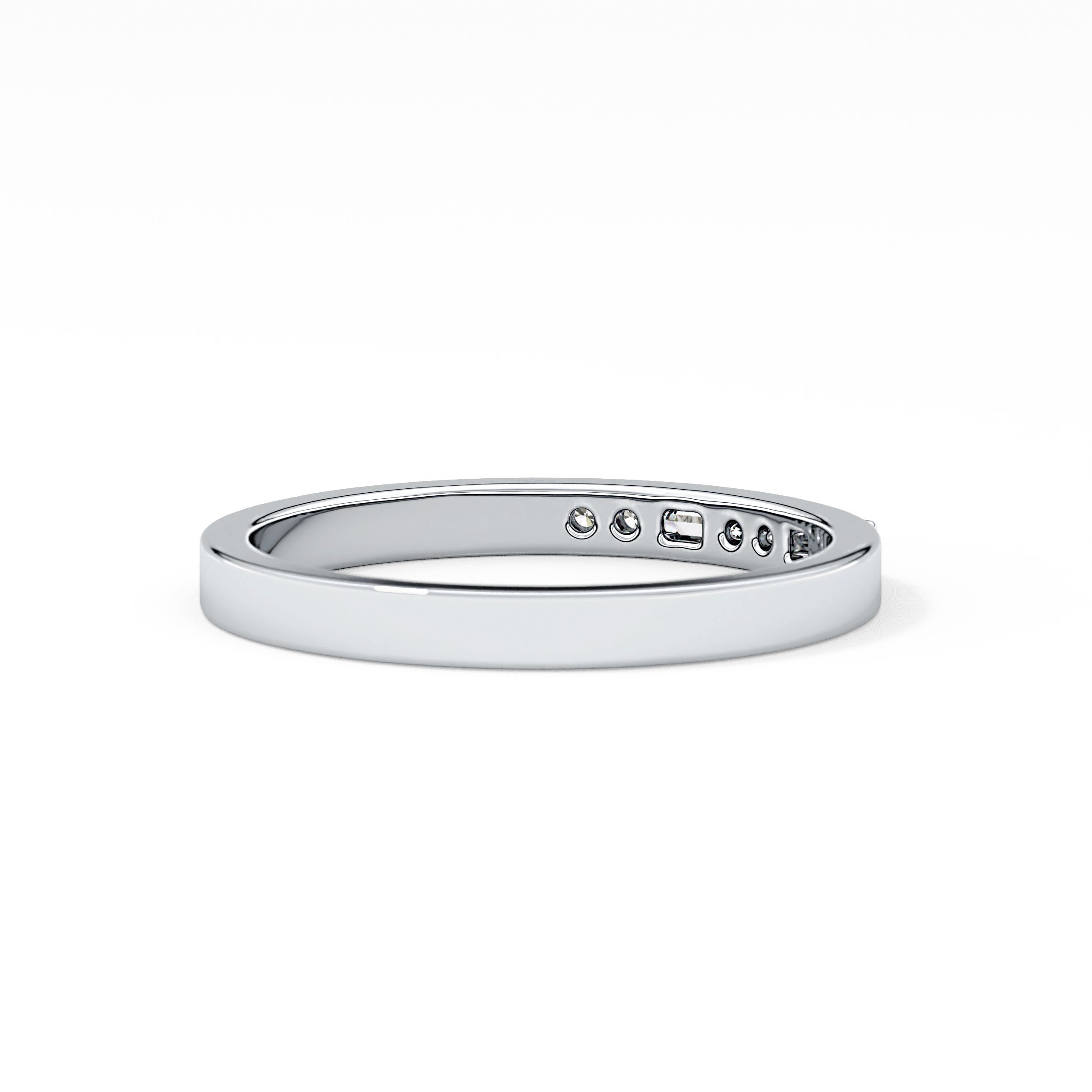 Half Eternity Wedding Band with 0.6 TCW Round Cut Moissanite – Yellow, White, or Rose Gold 2