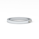 Alternate Setting Wedding Band with 0.31 TCW Round and Baguette Cut Moissanite – Yellow, White, or Rose Gold