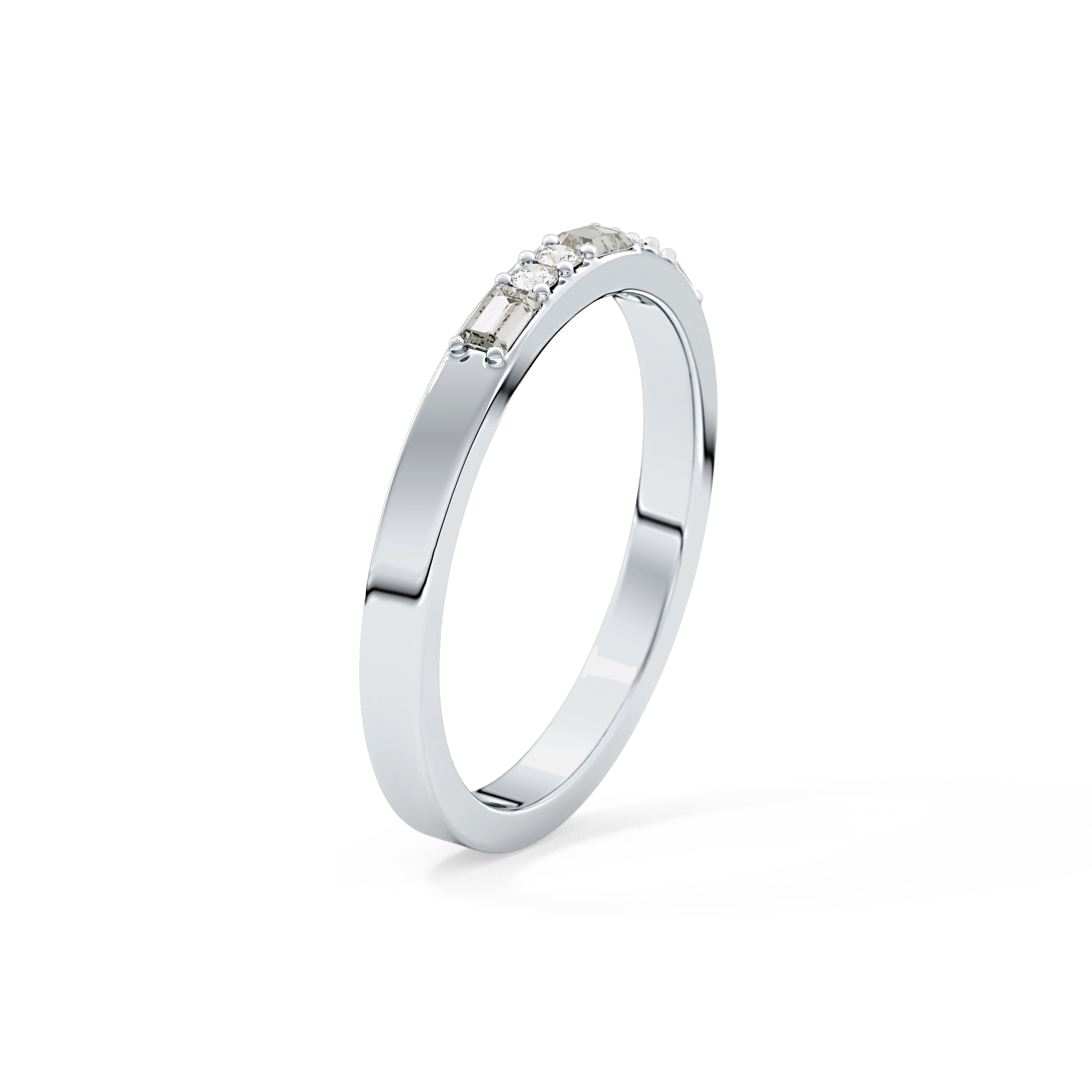 Half Eternity Wedding Band with 0.6 TCW Round Cut Moissanite – Yellow, White, or Rose Gold 7