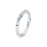 Alternate Setting Wedding Band with 0.31 TCW Round and Baguette Cut Moissanite – Yellow, White, or Rose Gold