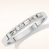 0.31 TCW Round & Baguette Shaped Moissanite Alternate Setting Wedding Band