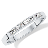 Half Eternity Wedding Band with 0.6 TCW Round Cut Moissanite – Yellow, White, or Rose Gold 4