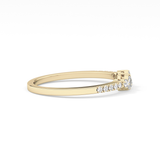 Multi Stones Wedding Band with 0.3 TCW Round and Emerald Cut Moissanite – Yellow, White, or Rose Gold