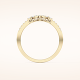 0.3 TCW Round & Emerald Shaped Moissanite Multi Stone Wedding Band