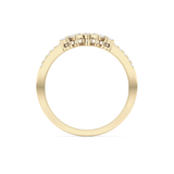 Multi Stones Wedding Band with 0.3 TCW Round and Emerald Cut Moissanite – Yellow, White, or Rose Gold