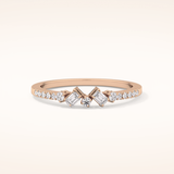 0.3 TCW Round & Emerald Shaped Moissanite Multi Stone Wedding Band