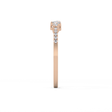 Multi Stones Wedding Band with 0.3 TCW Round and Emerald Cut Moissanite – Yellow, White, or Rose Gold