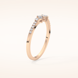 0.3 TCW Round & Emerald Shaped Moissanite Multi Stone Wedding Band