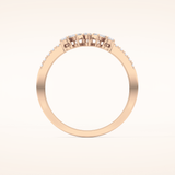 0.3 TCW Round & Emerald Shaped Moissanite Multi Stone Wedding Band