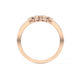 Multi Stones Wedding Band with 0.3 TCW Round and Emerald Cut Moissanite – Yellow, White, or Rose Gold