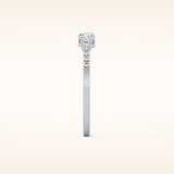 0.3 TCW Round & Emerald Shaped Moissanite Multi Stone Wedding Band