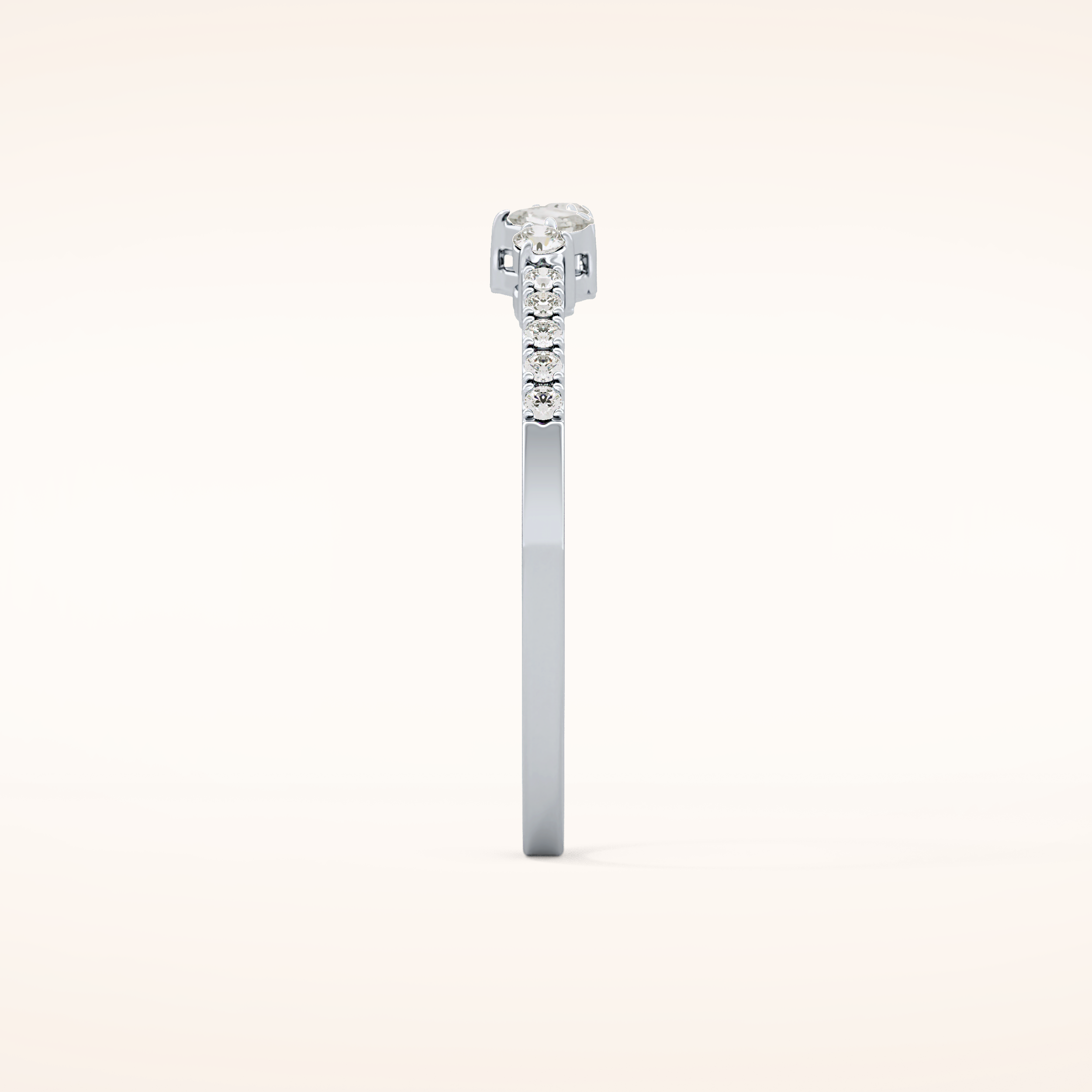 0.3 TCW Round & Emerald Shaped Moissanite Multi Stone Wedding Band