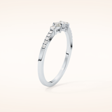 0.3 TCW Round & Emerald Shaped Moissanite Multi Stone Wedding Band