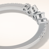 0.3 TCW Round & Emerald Shaped Moissanite Multi Stone Wedding Band