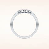 0.3 TCW Round & Emerald Shaped Moissanite Multi Stone Wedding Band