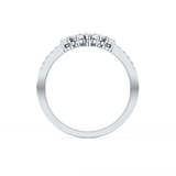 Multi Stones Wedding Band with 0.3 TCW Round and Emerald Cut Moissanite – Yellow, White, or Rose Gold