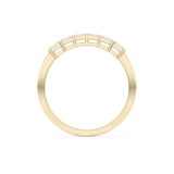 Semi Pave Wedding Band with 0.42 TCW Emerald Cut Moissanite – Yellow, White, or Rose Gold