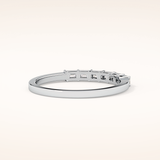 0.42 TCW Emerald Shaped Moissanite Semi Pave Wedding Band