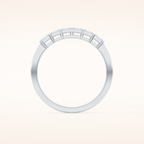 0.42 TCW Emerald Shaped Moissanite Semi Pave Wedding Band
