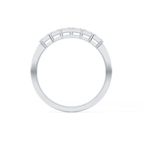 Semi Pave Wedding Band with 0.42 TCW Emerald Cut Moissanite – Yellow, White, or Rose Gold