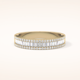 0.72 TCW Round & Baguette Shaped Moissanite Channel Setting Wedding Band