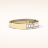 0.72 TCW Round & Baguette Shaped Moissanite Channel Setting Wedding Band