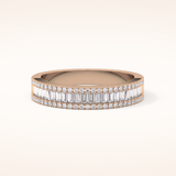 0.72 TCW Round & Baguette Shaped Moissanite Channel Setting Wedding Band