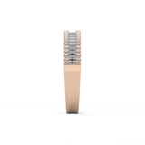 Channel Setting Wedding Band with 0.72 TCW Round & Baguette Cut Moissanite – Yellow, White, or Rose Gold