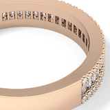 Channel Setting Wedding Band with 0.72 TCW Round & Baguette Cut Moissanite – Yellow, White, or Rose Gold