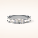 0.72 TCW Round & Baguette Shaped Moissanite Channel Setting Wedding Band