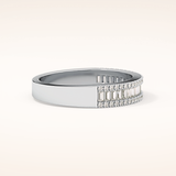 0.72 TCW Round & Baguette Shaped Moissanite Channel Setting Wedding Band
