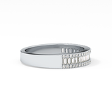 Channel Setting Wedding Band with 0.72 TCW Round & Baguette Cut Moissanite – Yellow, White, or Rose Gold