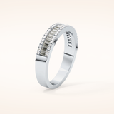 0.72 TCW Round & Baguette Shaped Moissanite Channel Setting Wedding Band