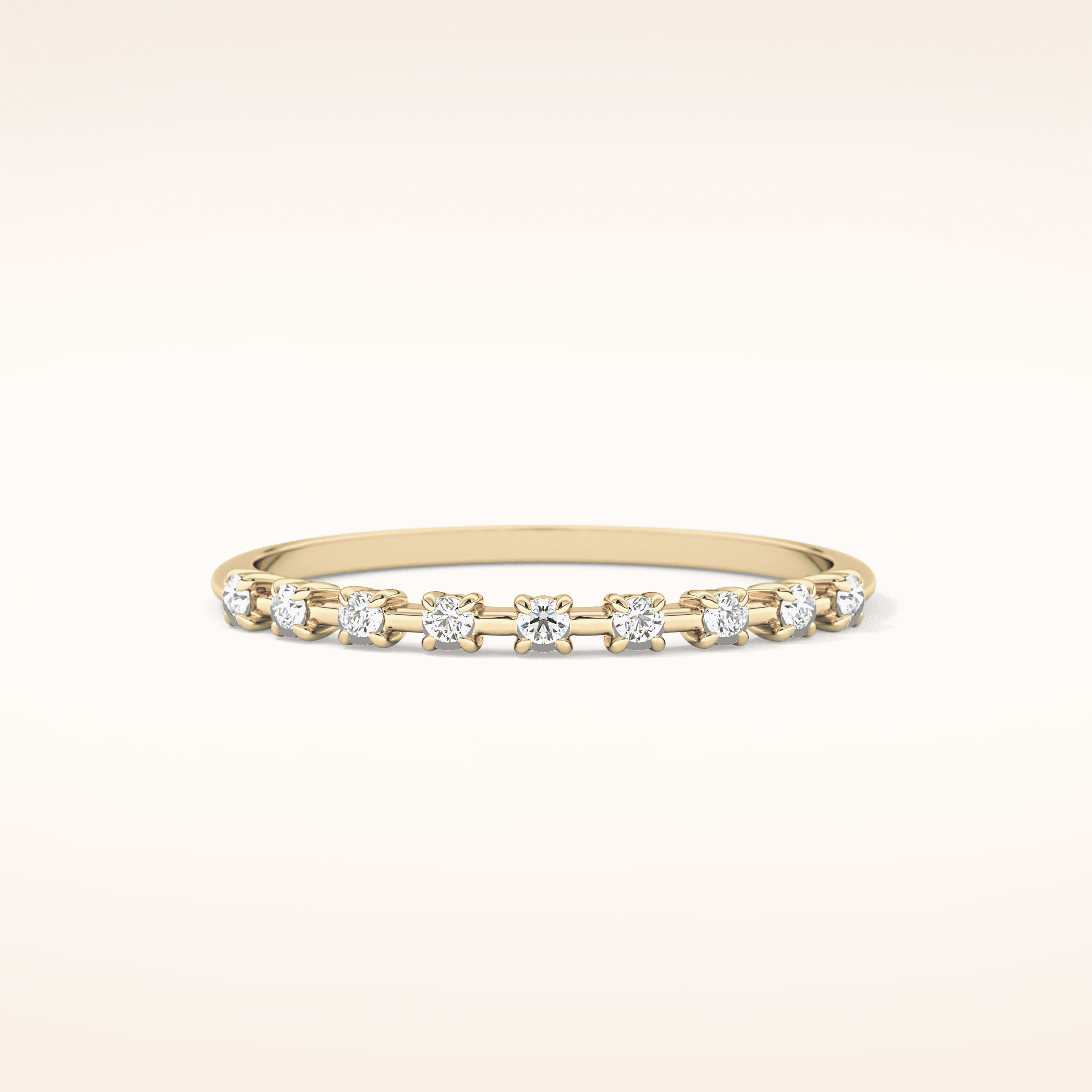 0.17 TCW Round Shaped Moissanite Half Eternity Wedding Band